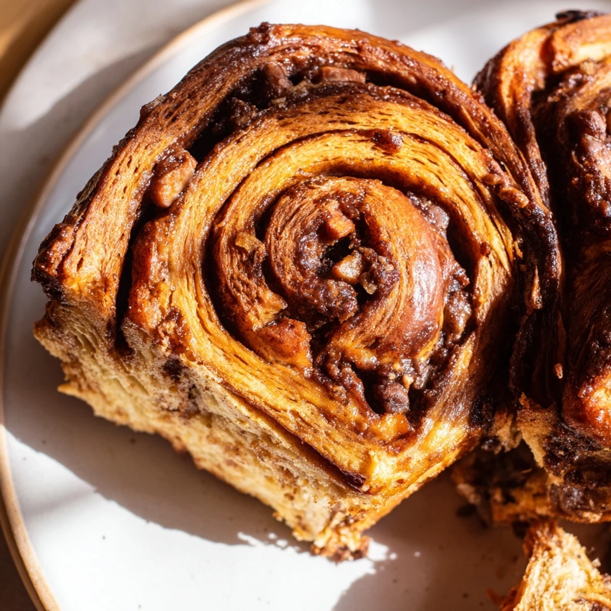A freshly baked loaf of Homemade Cinnamon Swirl Raisin Bread, perfect with butter or jam.