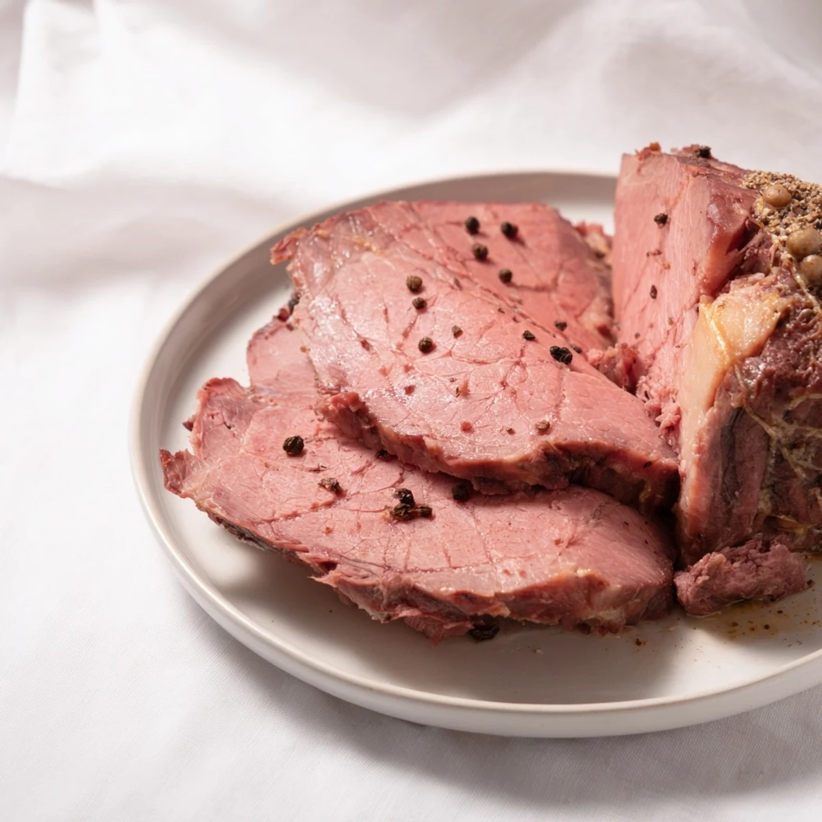 Golden, shiny, Slow-Cooked Honey Glazed Ham ready to be sliced, smelling sweet and spiced for a holiday feast.