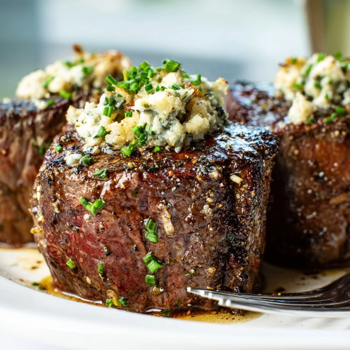 Sizzling skillet-seared steak bites glistening in garlic butter, ready for a delicious meal.