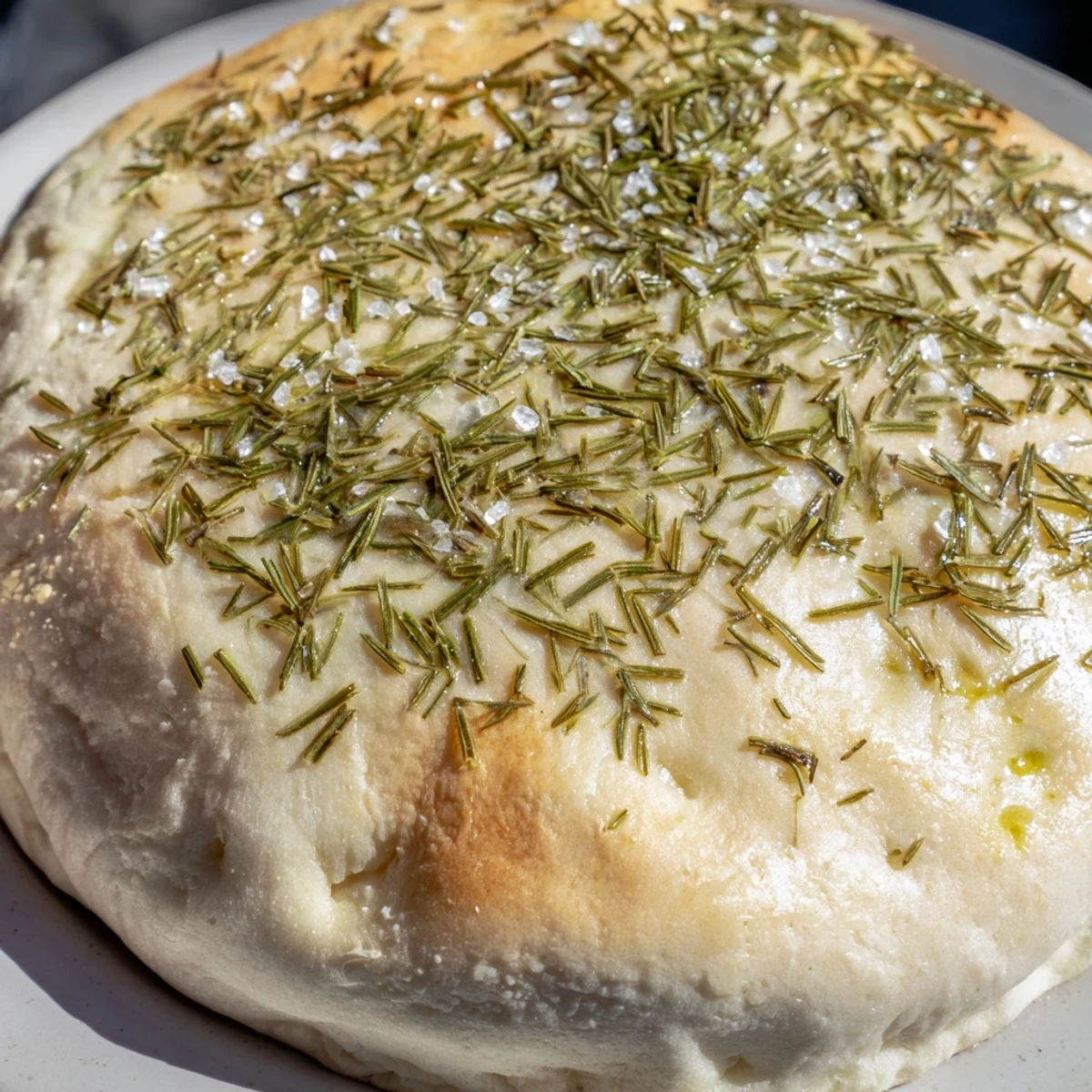 Golden-brown Quick Homemade Flatbread with aromatic rosemary and sea salt, ready to be devoured.