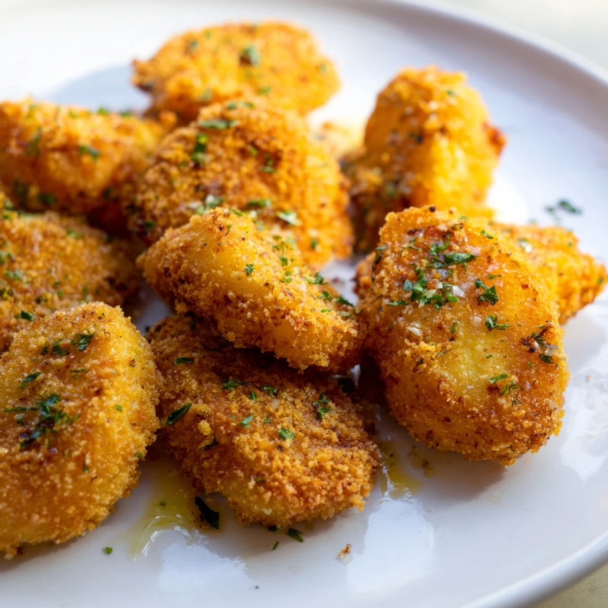 Golden and crispy, these garlic butter roasted smash potatoes are a perfect vegetarian side dish idea.