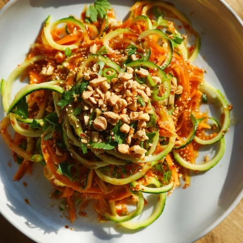 This colorful Spicy Cucumber Noodle Bowl features crunchy cucumbers and a spicy, glistening sauce drizzled across.