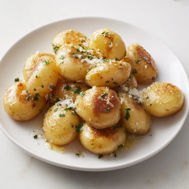 These buttery, flavorful garlic butter roasted smash potatoes are a fantastic, easy American side.