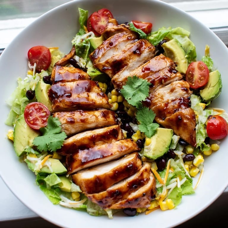 Fresh Honey Lime Chicken Taco Salad in a bowl with lime wedges and cilantro garnish.