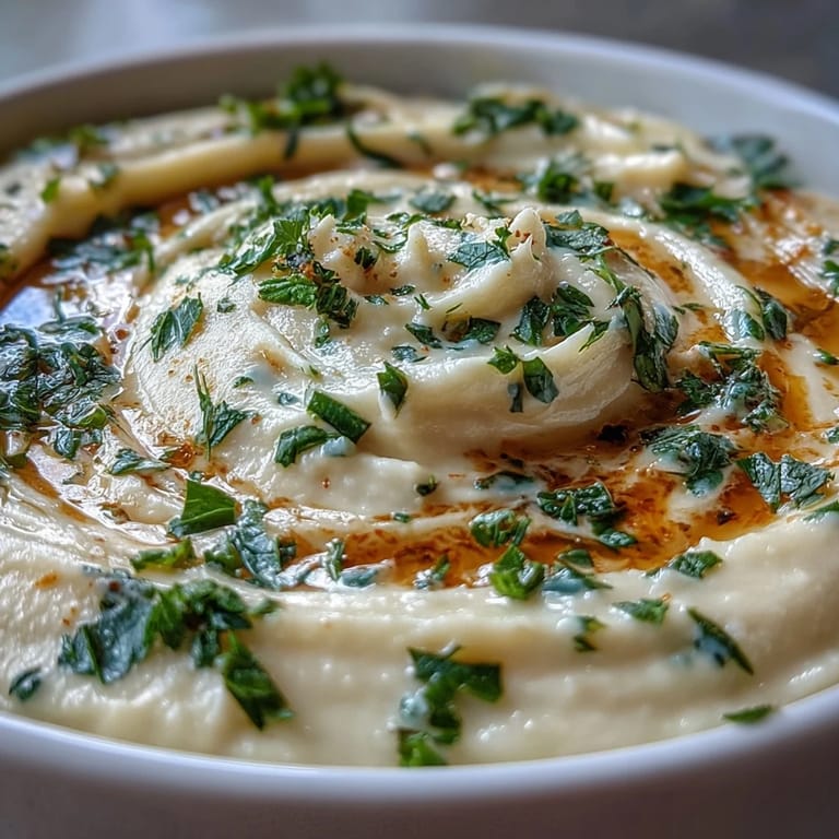 A spoon lifting a ladle of golden Parsnip and Herb Soup, revealing its smooth, comforting texture.