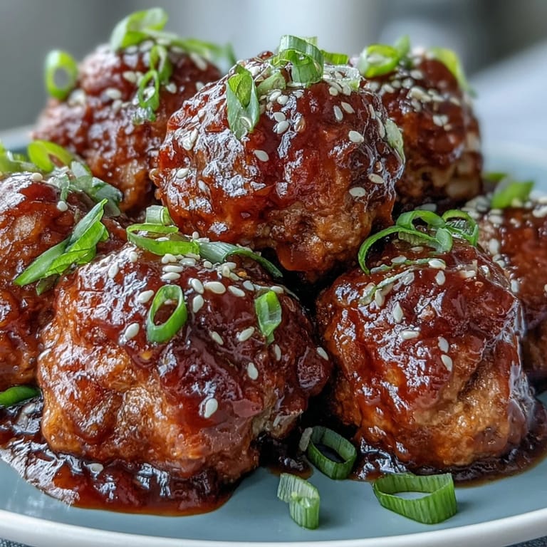 Tender meatballs in a fruity, savory glaze over steamed rice make a delicious main course.