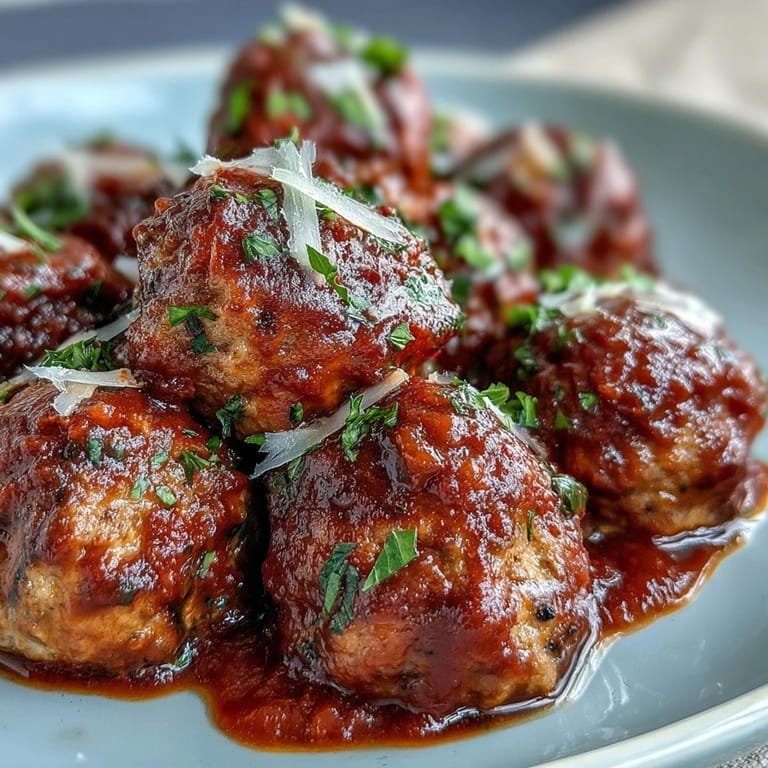 Easy slow cooker meatballs in marinara, flavorful and satisfying, perfect for a crowd-pleasing main dish or party snack.