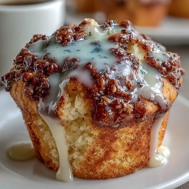 Zesty lemon muffins dotted with poppy seeds and drizzled with a sweet glaze, fresh and inviting for any gathering.