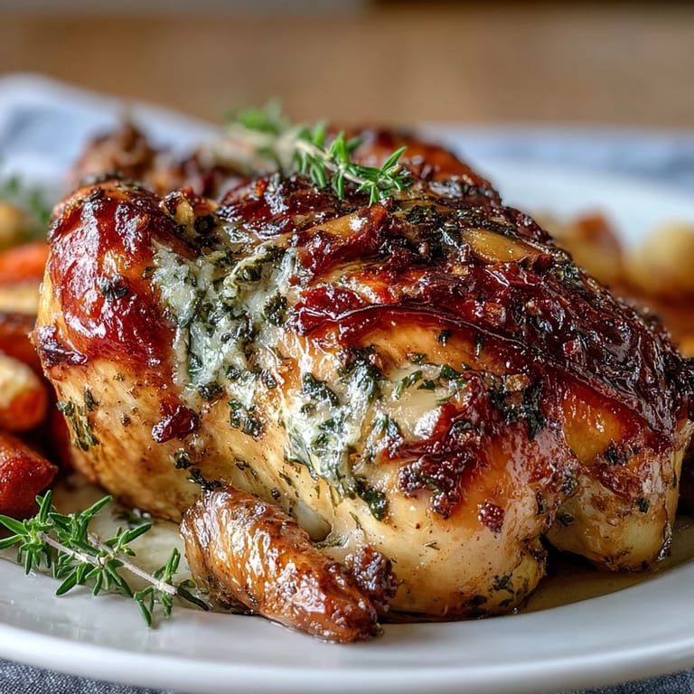 Juicy Herb Butter Roast Chicken, perfectly seasoned, ready for a family dinner.