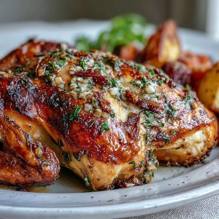 Crispy-skinned Herb Butter Roast Chicken, a savory, aromatic French-inspired masterpiece.