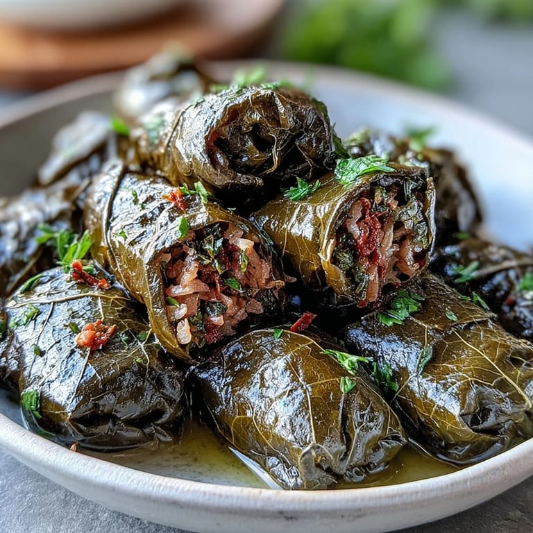 Plump Kurdish Dolma, plumply stuffed with savory rice, steam gently in a pot.